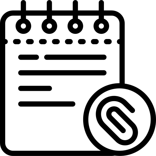 Notes ui paperclip school material icon