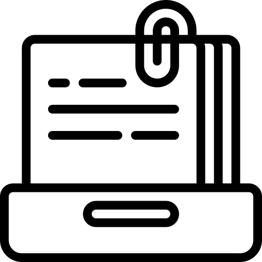 Tray files and folders archive notepad icon