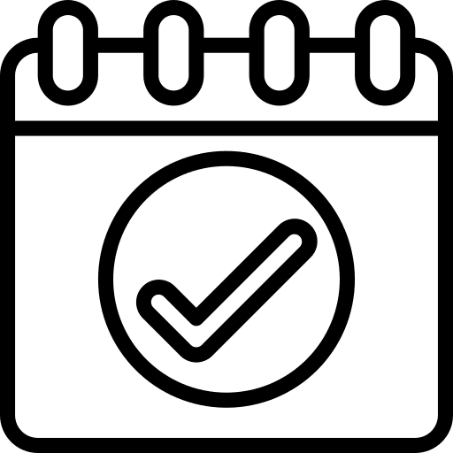 Calendar organization calendar tick icon