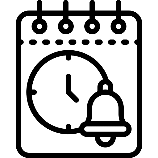 Notepad deadline alert schedule icon