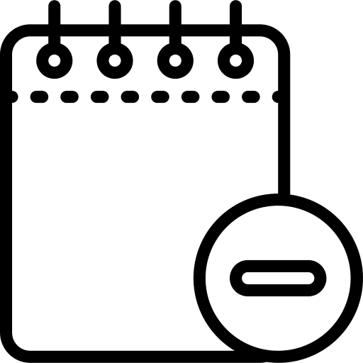 Notepad minus notepad remove icon
