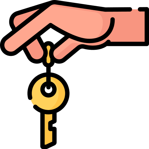 Key secure hand access icon