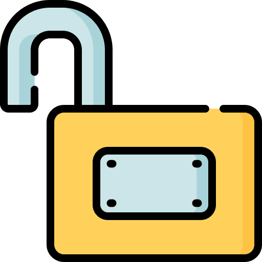 Open padlock unsecure unlock unblocked icon