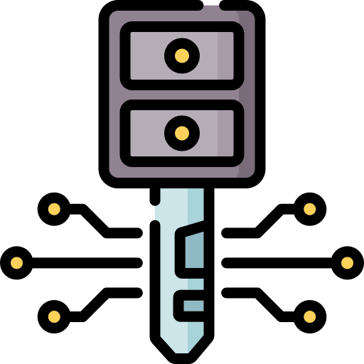 Car key digital transportation security icon Car key digital transportation security icon