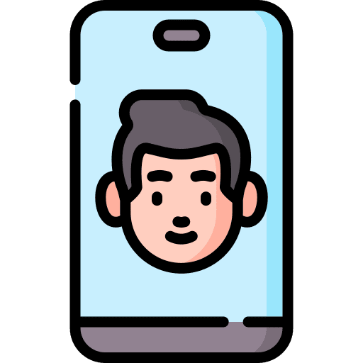 Face scan face recognition user mobile phone icon Face scan face recognition user mobile phone icon
