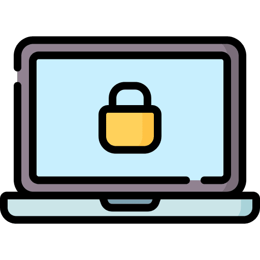 Laptop password locked security icon Laptop password locked security icon