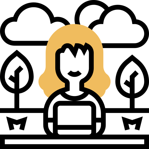 Good weather clouds and sun people outdoor icon