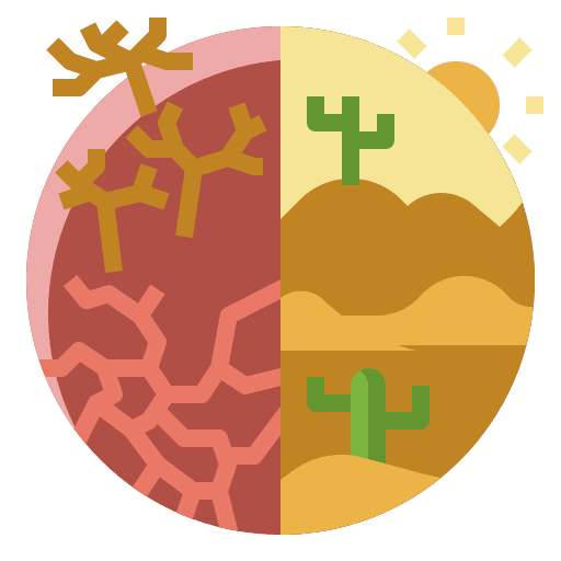 Climate change desertification global warming nature icon Climate change desertification global warming nature icon