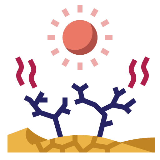 Drought ecology and environment disaster crisis icon