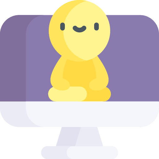 Computer computer meditation tutorial icon Computer computer meditation tutorial icon