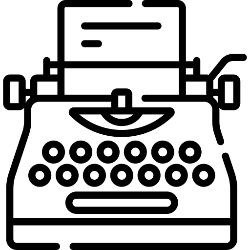 Typing education writer typing icon