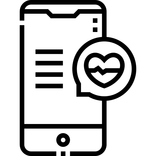 Mobile phone heart smartphone ui icon Mobile phone heart smartphone ui icon