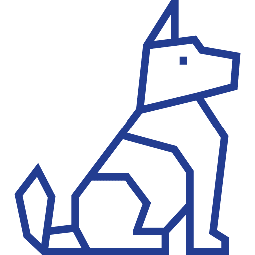 Dog origami dog art icon