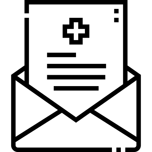 Medical report envelope multimedia communications icon Medical report envelope multimedia communications icon