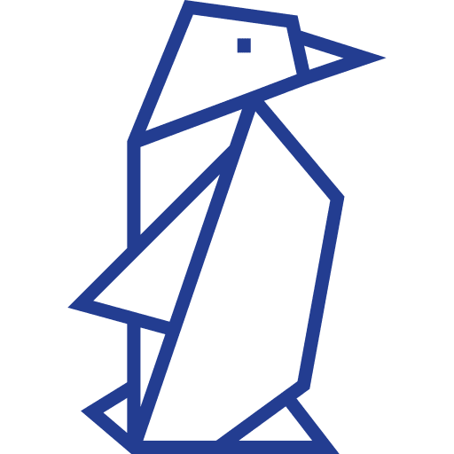 Penguin craft origami fold icon