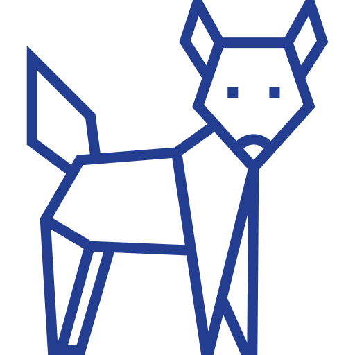Fox fold origami art and design icon Fox fold origami art and design icon