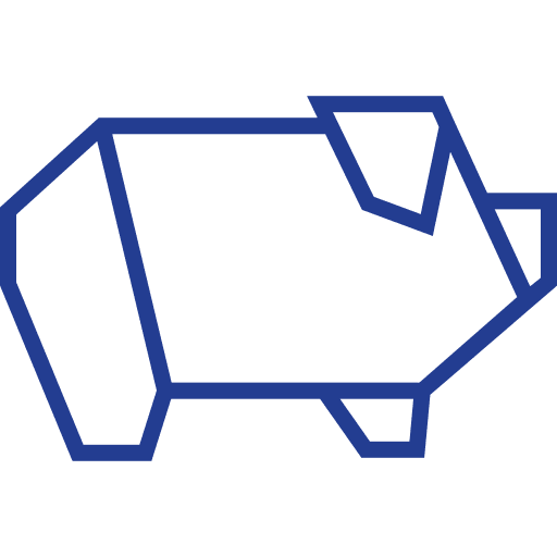 Pig art traditional origami icon Pig art traditional origami icon