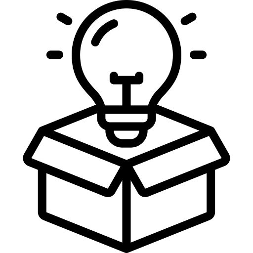 Box think creative thought icon