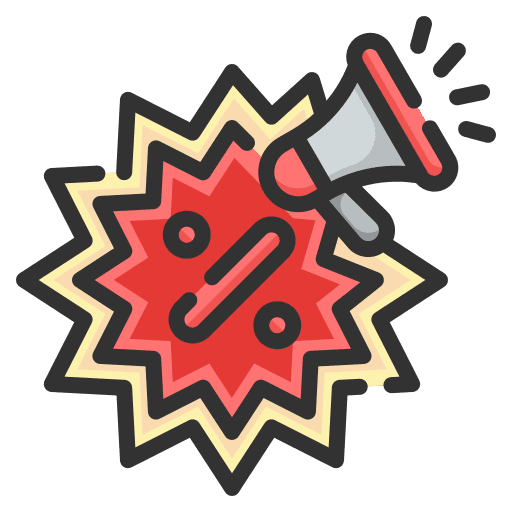 Discount advertising sales discount icon Discount advertising sales discount icon