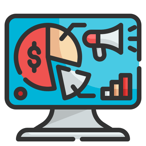 Pie chart megaphone marketing diagram icon Pie chart megaphone marketing diagram icon
