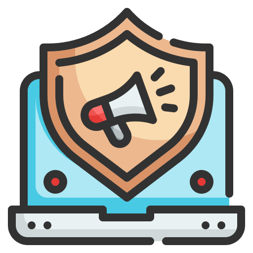 Security computer laptop marketing icon Security computer laptop marketing icon