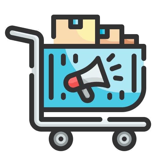Shopping cart advertisement commerce marketing icon Shopping cart advertisement commerce marketing icon