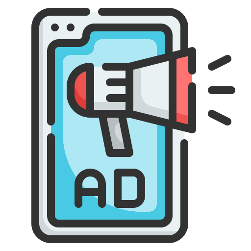 Smartphone online electronics advertising icon Smartphone online electronics advertising icon