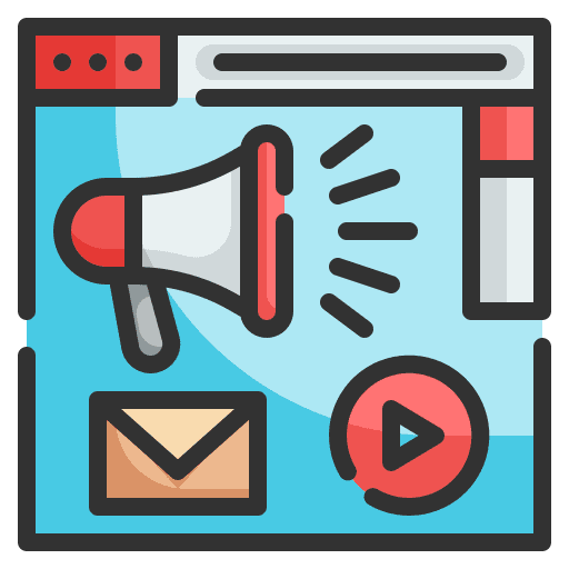 Website megaphone web page browser icon Website megaphone web page browser icon