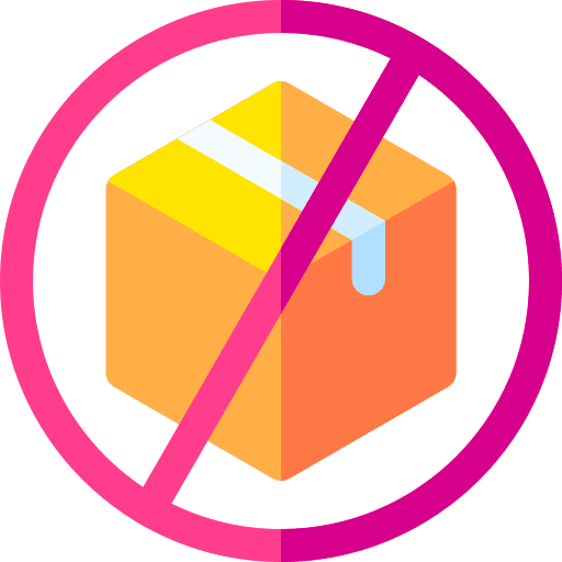 Out of stock package products shipping and delivery icon Out of stock package products shipping and delivery icon