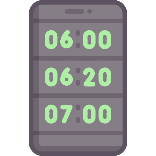 Alarm clock mobile phone time and date morning icon Alarm clock mobile phone time and date morning icon