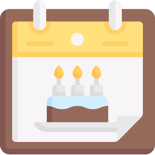 Birthday birth cake time and date icon Birthday birth cake time and date icon