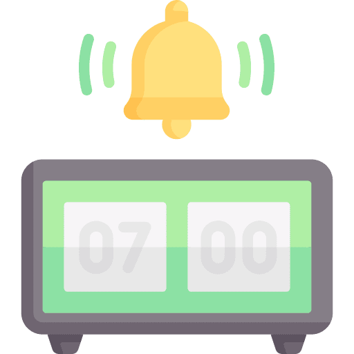 Digital clock ringing bell time and date icon Digital clock ringing bell time and date icon