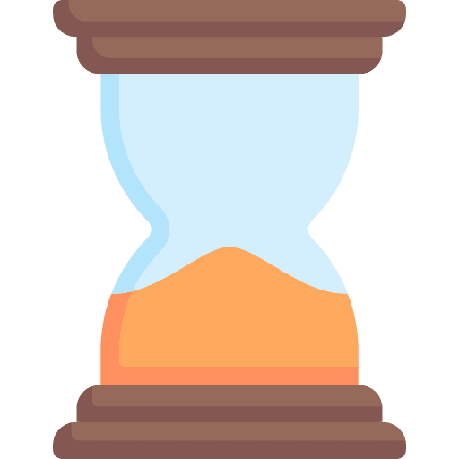 Hourglass finish time and date time passing icon