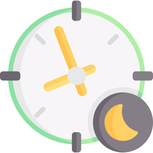 Night time and date time clock icon Night time and date time clock icon