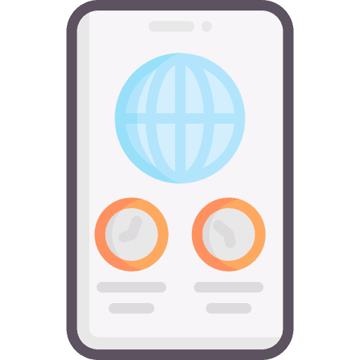 Time clocks swap mobile phone icon Time clocks swap mobile phone icon