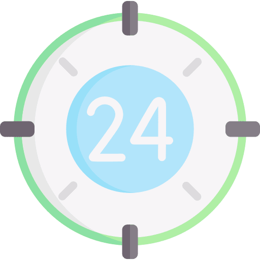 Clock customer service time and date 24 hours icon Clock customer service time and date 24 hours icon