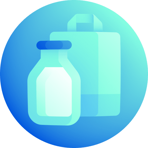 Groceries milk bottle shopping bag food and restaurant icon