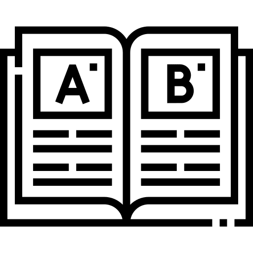 Dictionary education grammar manual icon
