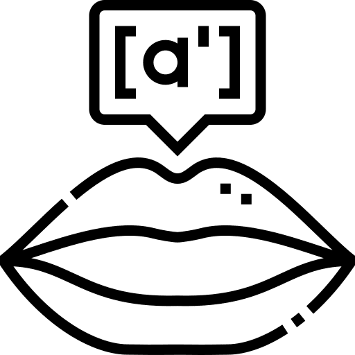 Mouth language person sound icon