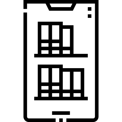 Online library screen mobile phone books icon