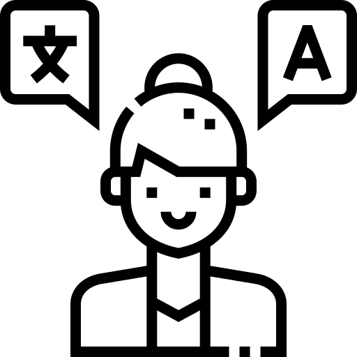 Translator blond people interpreter icon