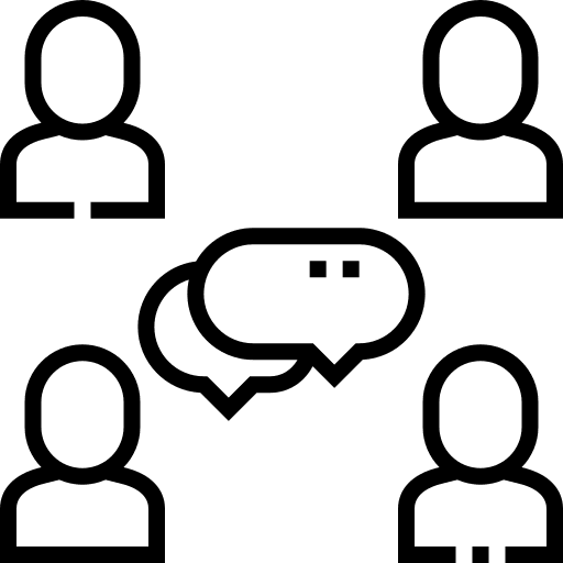 Group speech bubble multimedia conversation icon