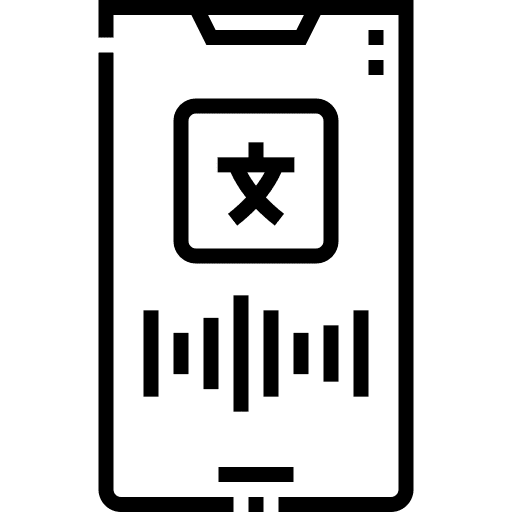 Mobile app language mobile phone communications icon