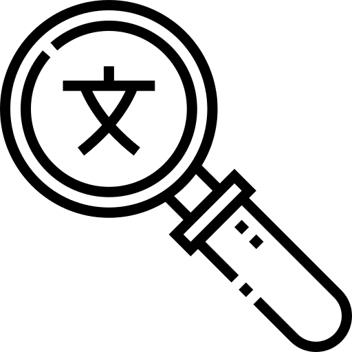 Searching magnifying glass letter alphabet icon