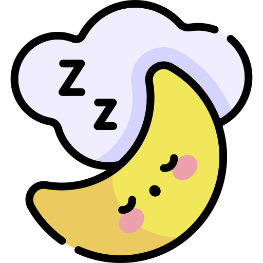 Sleeping wellness half moon night icon