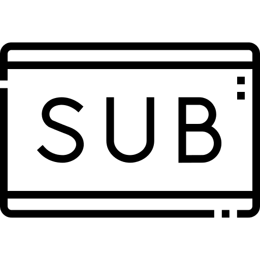 Subtitles computer transcription screen icon