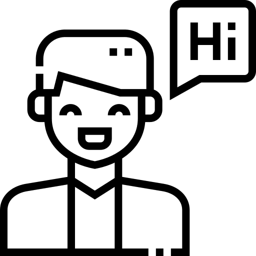Translator communications interpreter man icon