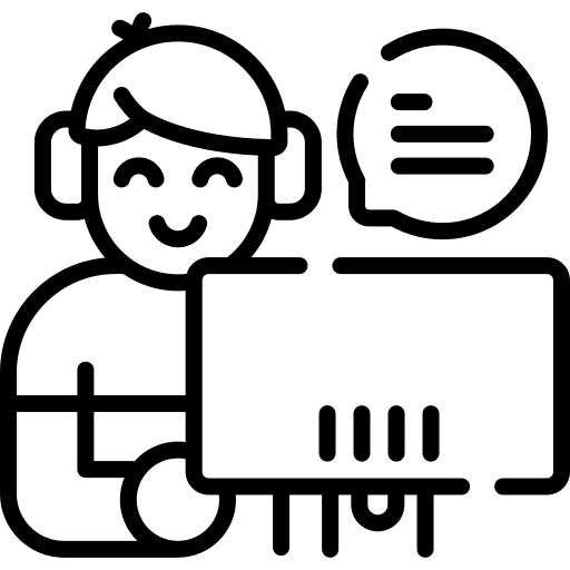 Customer service agent call people computer icon