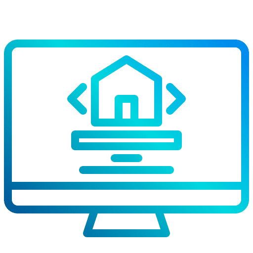 Computer real estate seo and web house icon Computer real estate seo and web house icon