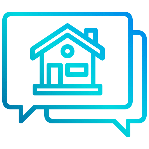 Conversation house multimedia communications icon